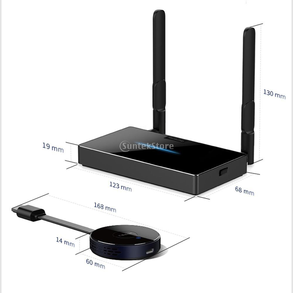 to HDTV Display Dongle Adapter Wireless HDMI Transmitter Receiver Extender Kit
