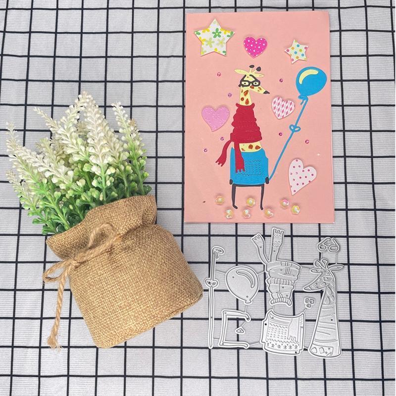 Giraffe Cutting Dies Metal Art Embossing Die Cuts for Kids Birthday Card Making