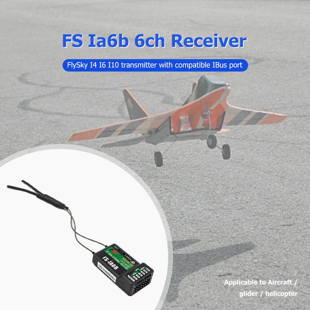 FlySky FS-iA6B 2.4G 6CH Receiver for RC Glider Flysky i4 i6 i10 Transmitter