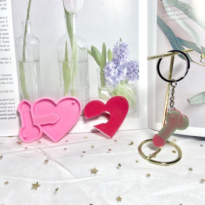 DIY Love Brother Combination Mold Mirror Silicone Mold Keychain Pendant Mould