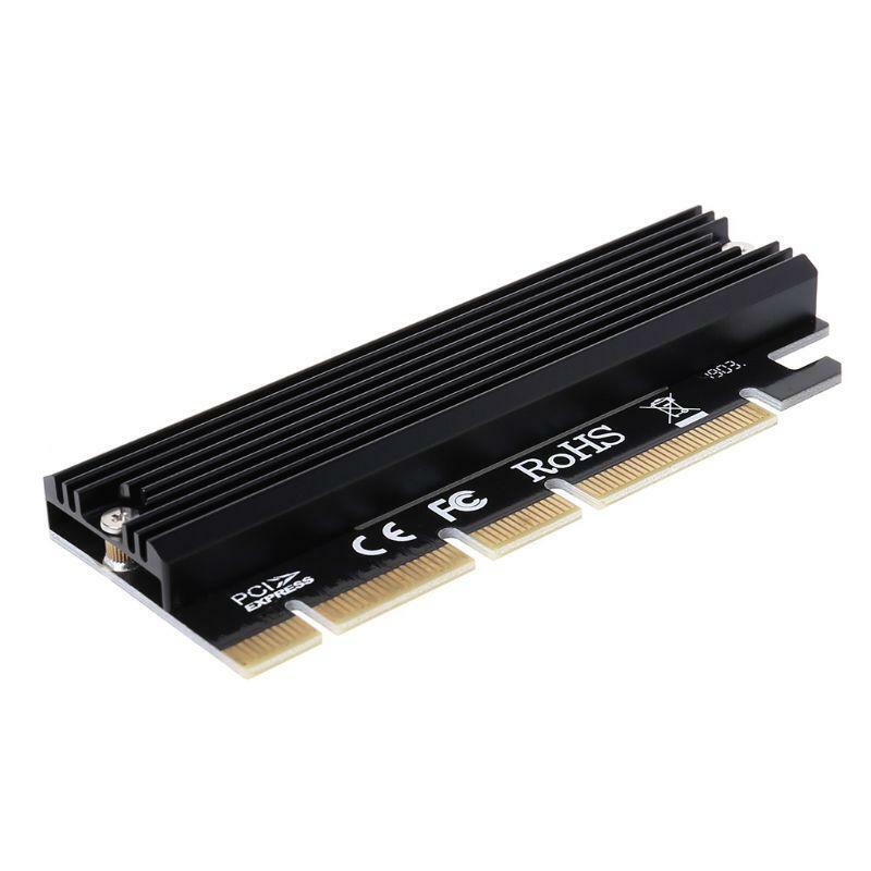 PCI Express 3.0 x16 to PCIe-based NVMe and AHCI SSD Adapter Card with Heat Sink