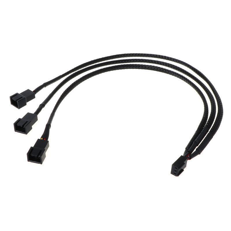 12V 30CM 3Pin Fan PWM 1 to 3 Way Power Supply Extension Cable Y Splitter Wire