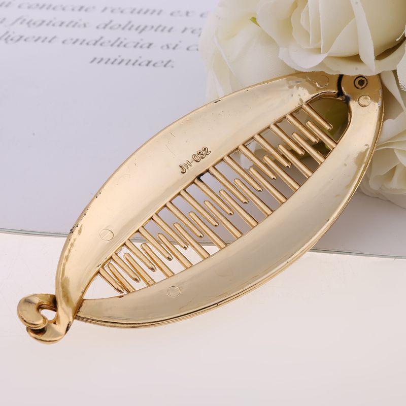 2Pcs Shiny Crystal Hair Claw Banana Clip Fish Shape Barrettes Hairpins For Women