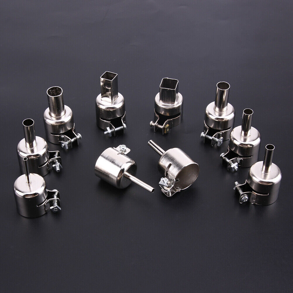 10Pcs Heat Gun Nozzles Solder Kit Set for 850 Hot Air Soldering Station