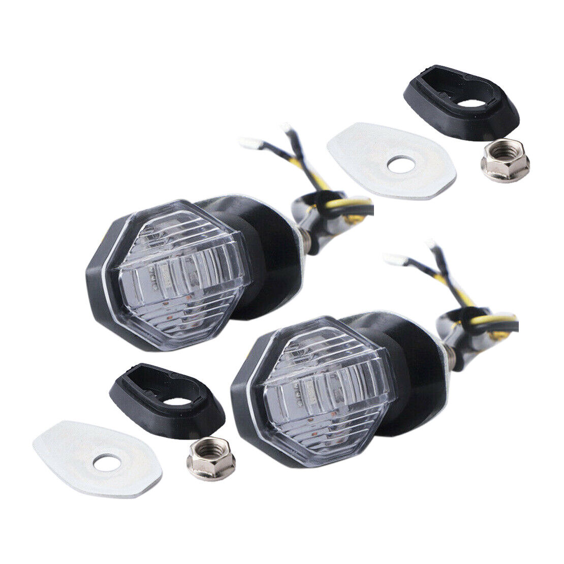 2xMini LED Motorcycle Turn Signal Light Blinker Indicator Fit For Suzuki Yamaha