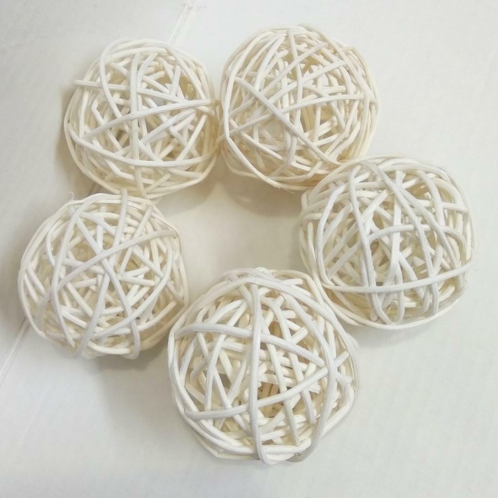 20Pcs Wicker Rattan Ball Ornaments Wedding Christmas Party Hanging Decor