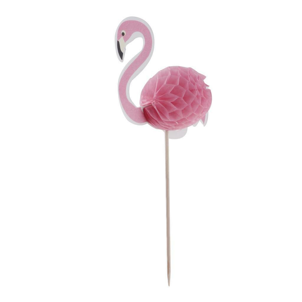 12x Flamingo Cupcake Cake  Decoration for Luau Wedding Birthday