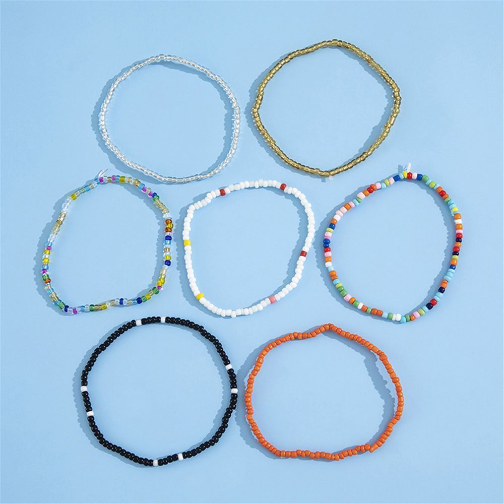 The Leg Elastic Foot Chain Ankle Bracelet Handmade Beaded Anklet Beach Jewelry