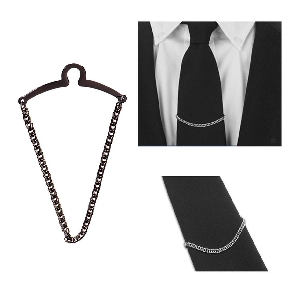 Necktie Tie Clips, Copper Classic Link Chain for Men Cravat Collar Clothes