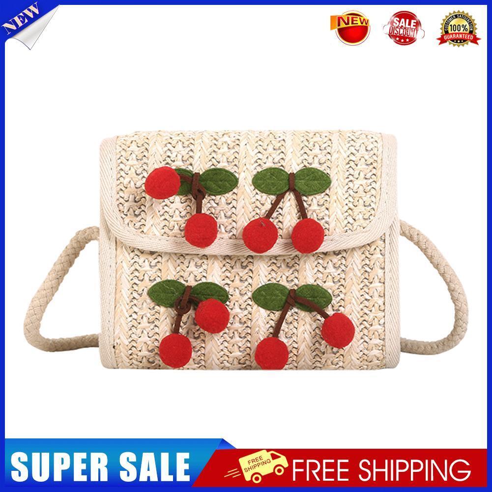 Summer Cherry Straw Messenger Bags Women Handbags Crossbody Shoulder Bag
