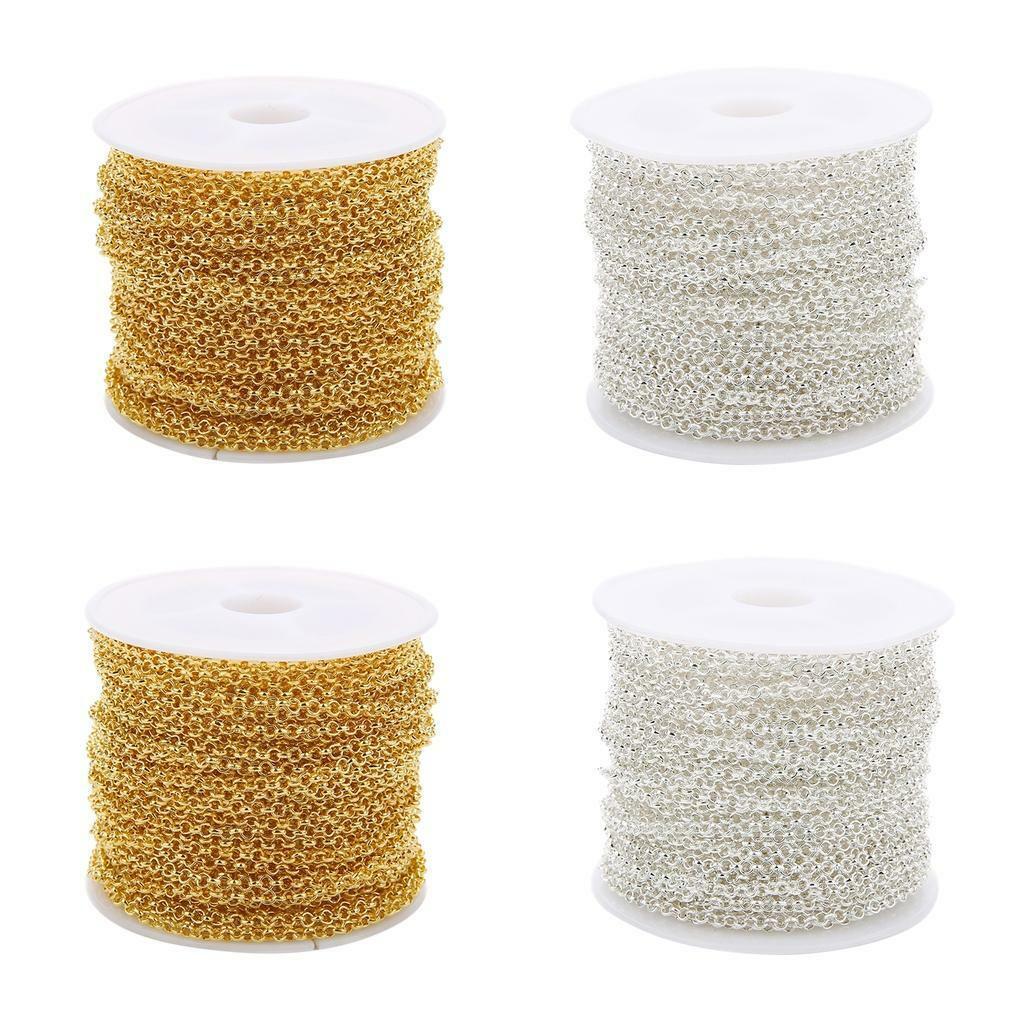 4x 10 Yards/ Necklace Chains Key Bulk  Jewelry Making Crafts 2mm