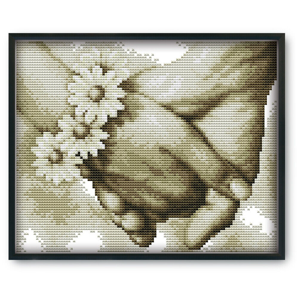 Cross Stitch Needlework Kit 14CT Stamped DIY Artwork (R891 Hand in Hand)