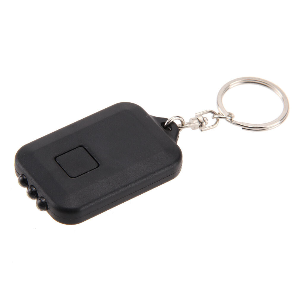 Solar Energy 3 Light LED Electric Torch Key Chain Accessory Black
