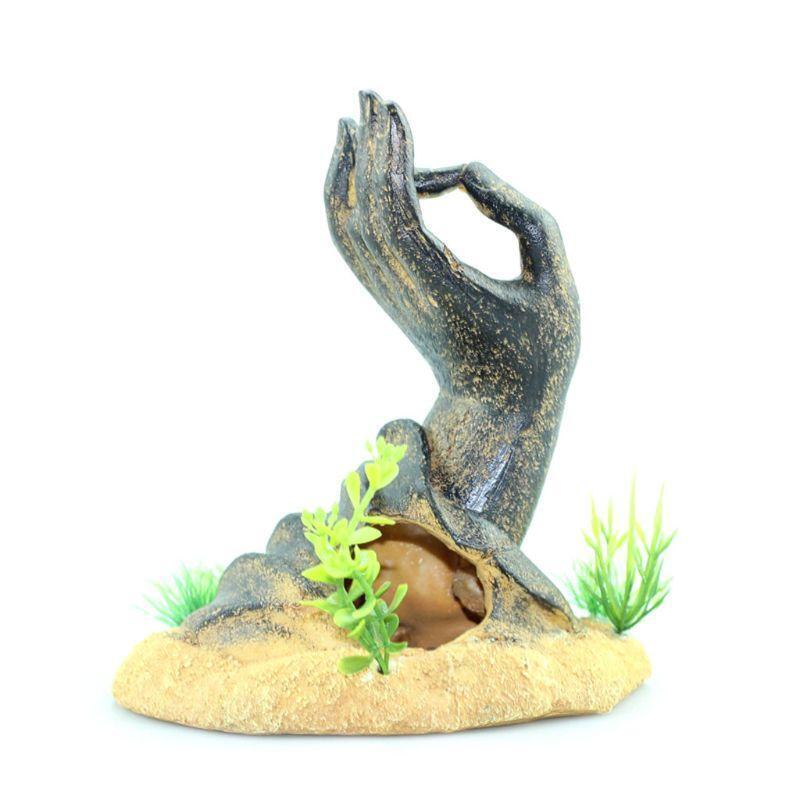 Fish Tank Decorations Buddha Hand Statue Aquarium Ornaments