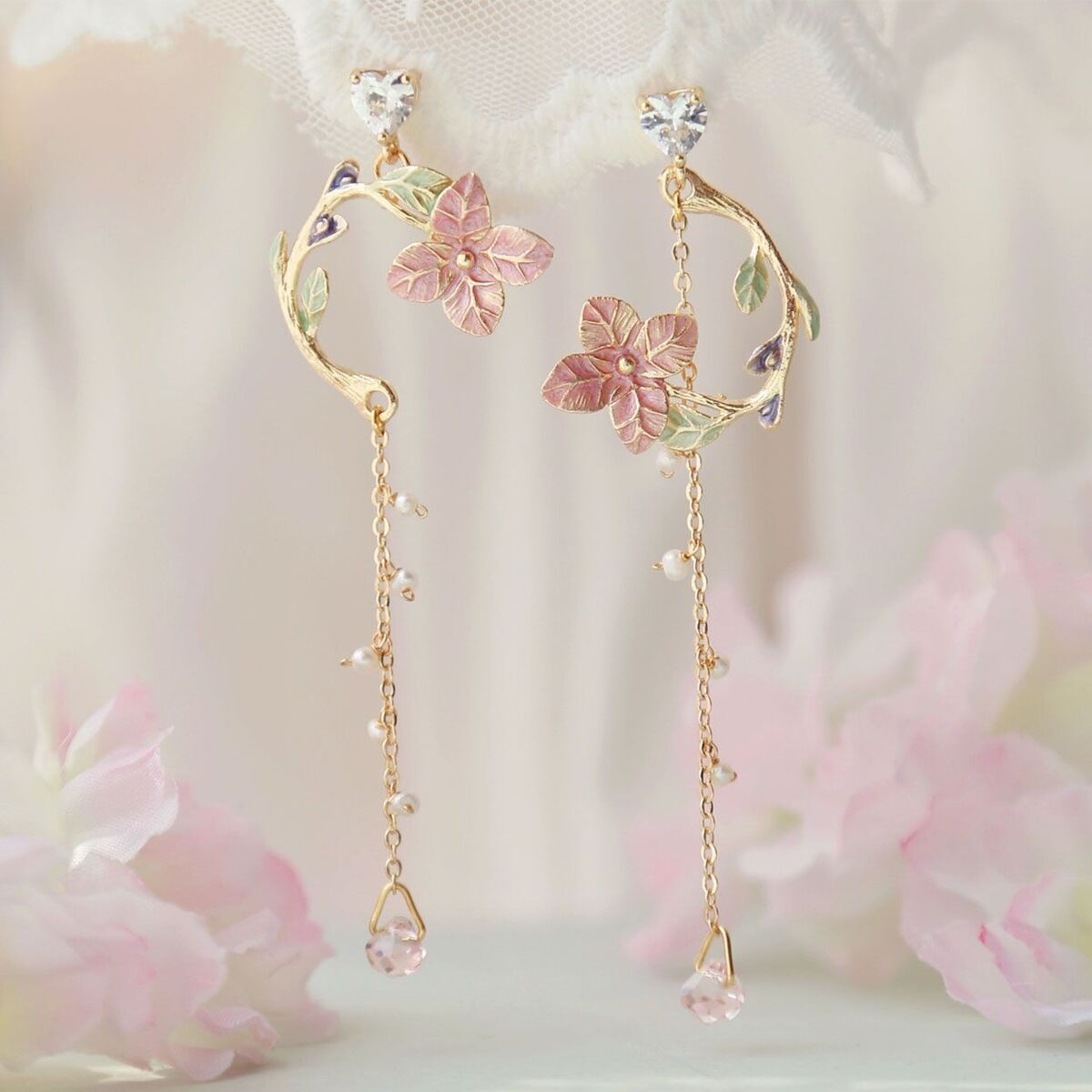 Jewelry Earrings New Korea Ladies Flower Pendant Earrings Tassel Earrings Leaf