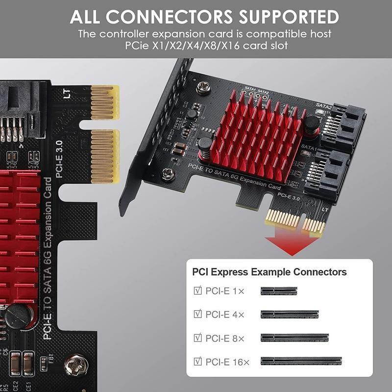 PCI Express Sata 3.0 Controller Card, 2-Port PCIe to Sata III 6GB / s Adapter