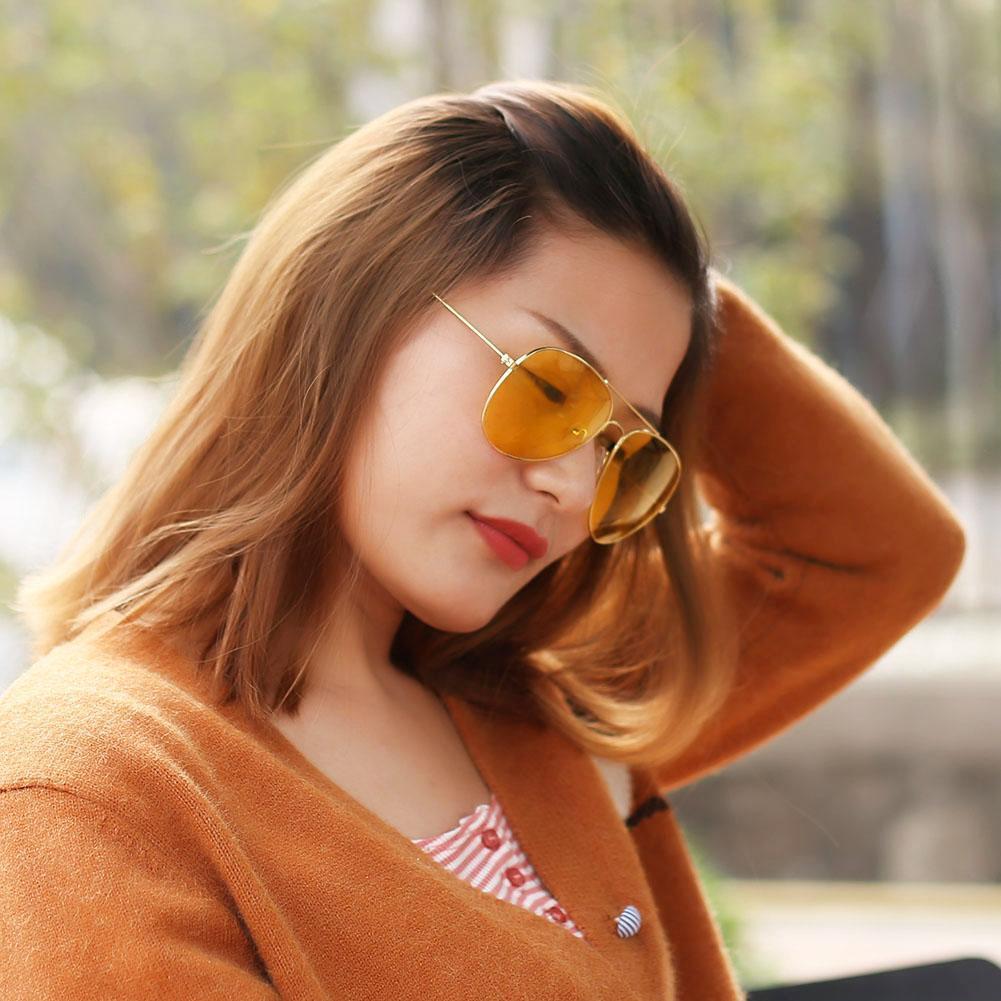 Men Women Sunglasses Large Frame Night Vision Goggles Car Driver Eyewear(A)