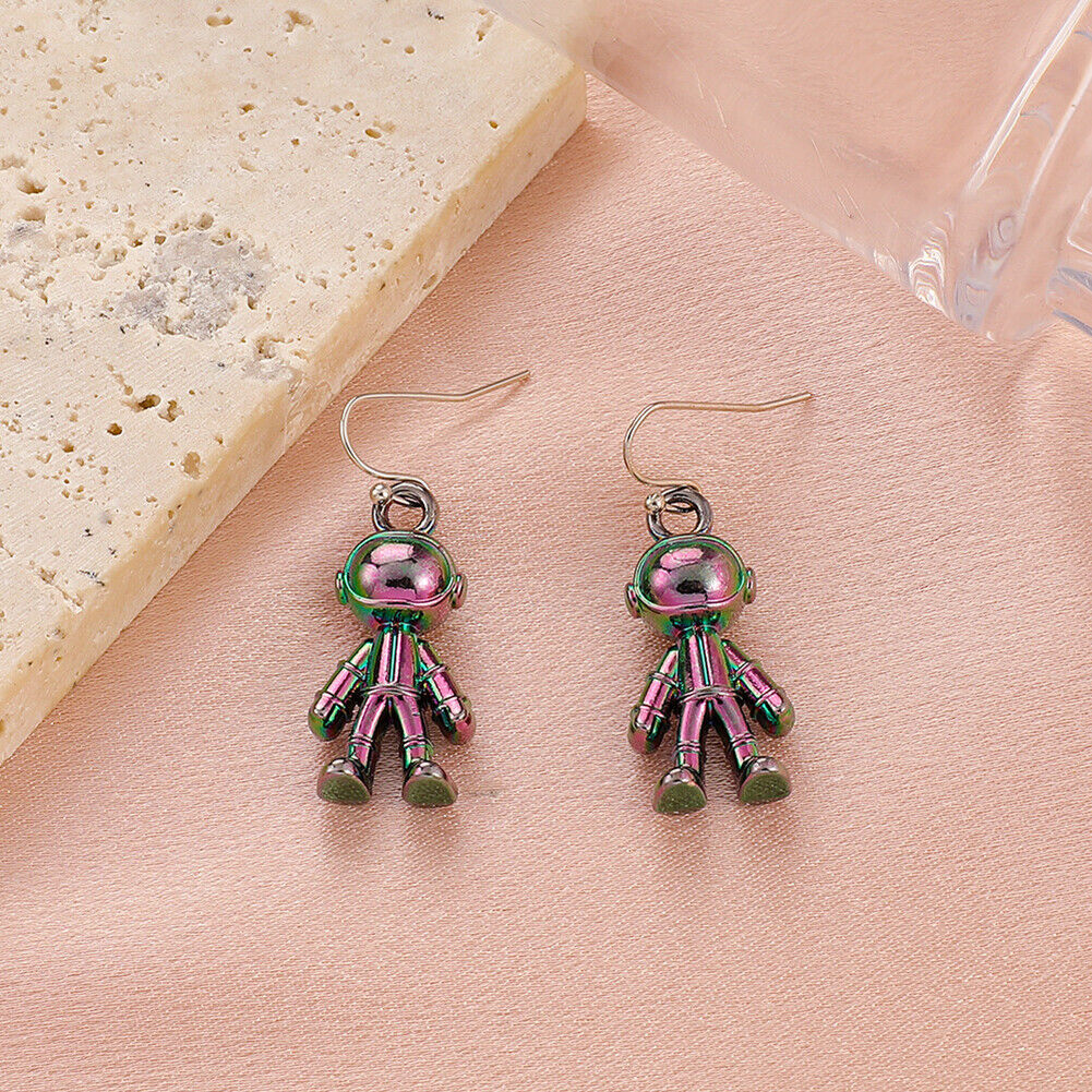 Fashion Copper Spaceman Stud Earrings Hanging Drop Earrings Female Jewelry