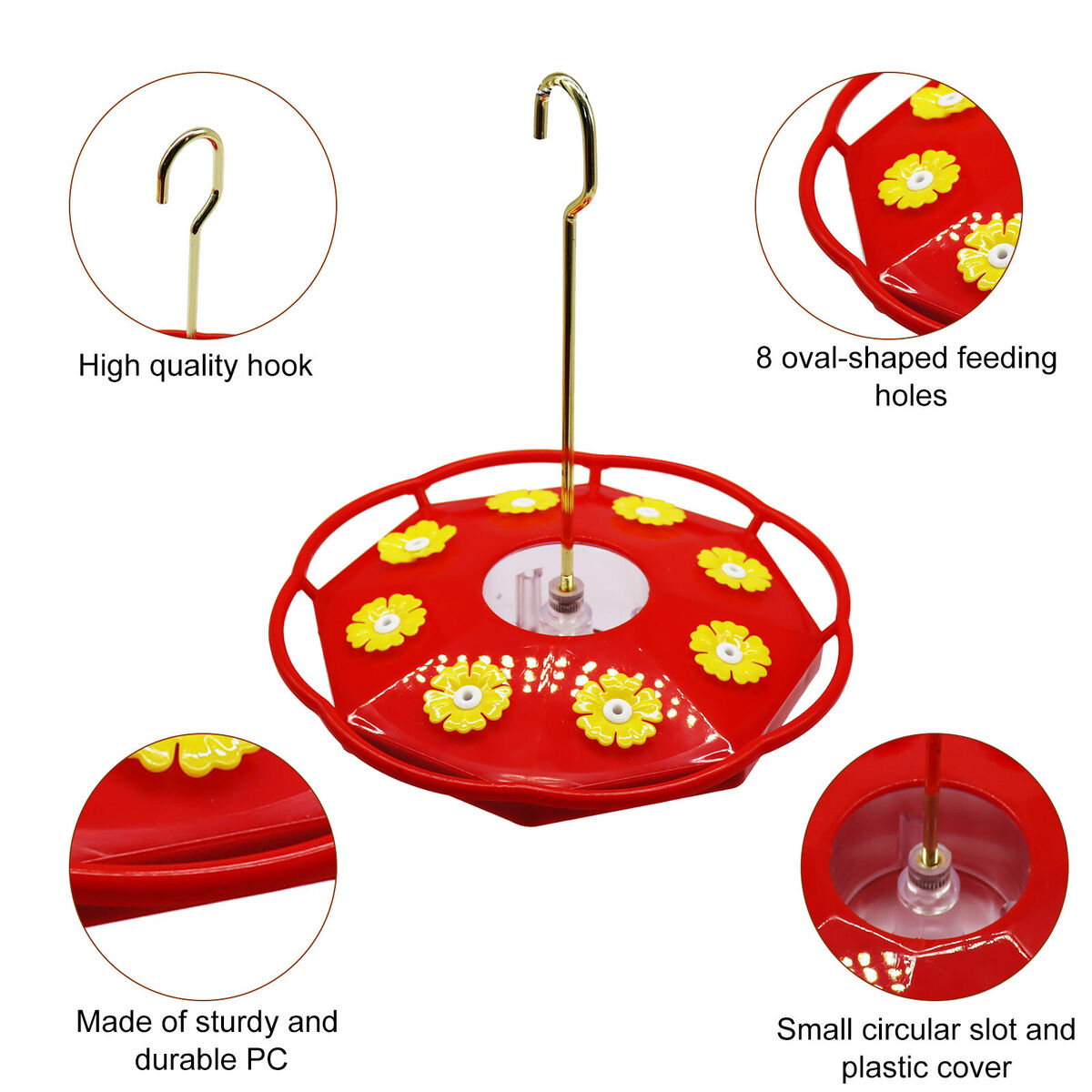 Removable Plastic Pet Bird Hummingbirds Feeder Keep Ants Bees Away Design