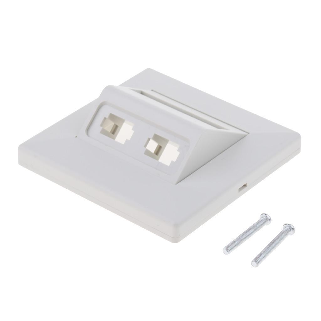 ABS 2 Sockets  Fiber  Tray Fiber Optic Wall Plate Panel White