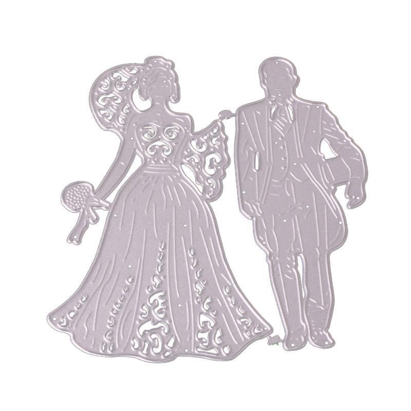 Metal Die Cuts Wedding Couple Bride and Groom Steel Cutting Dies for Crafts