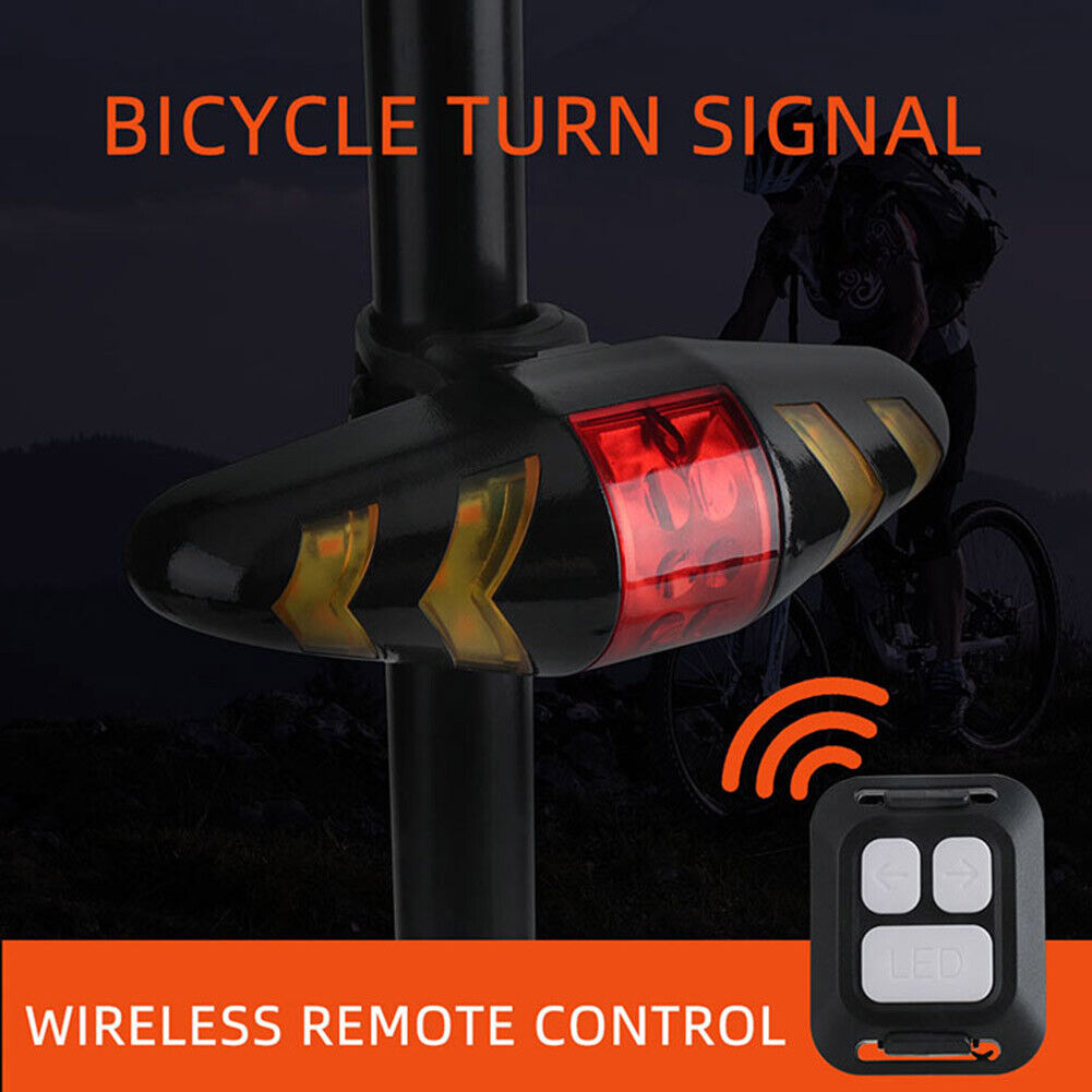Bicycle LED Taillight Bike Smart Wireless Remote Control Turn Signal Lights