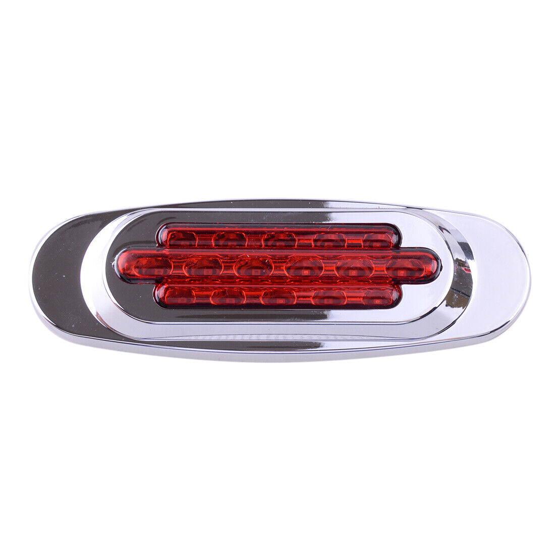 2pc Red 16 LED Chrome Side Marker Clearance Lamp Turn Signal Light Truck Trailer