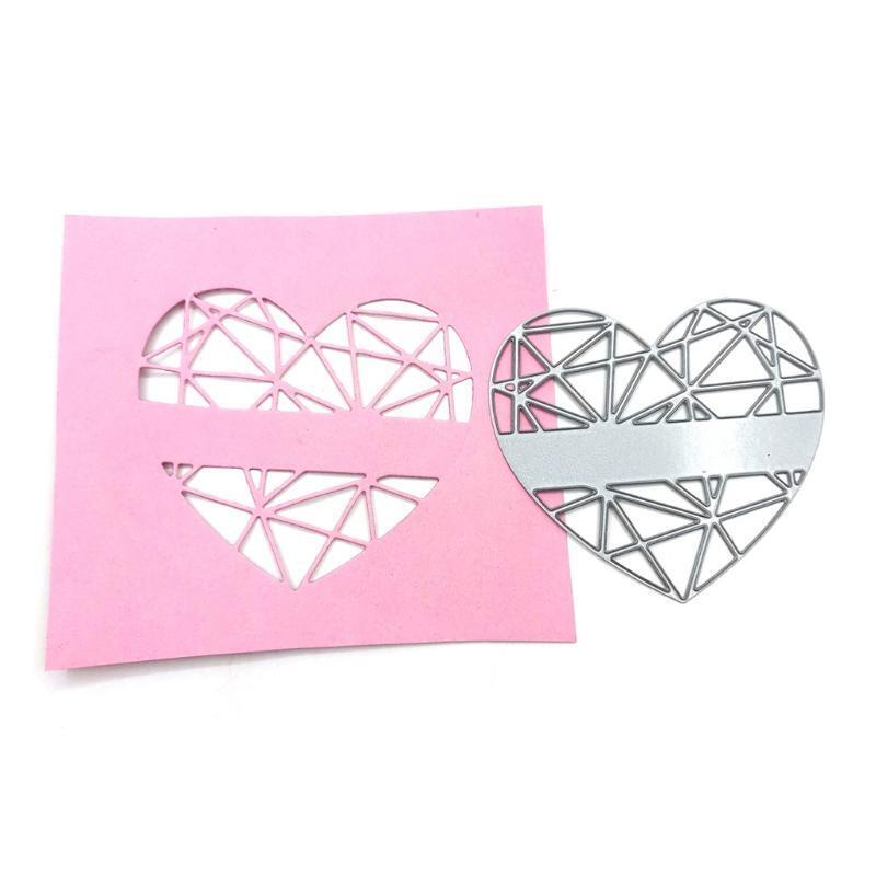 Creative Geometric Hollow Heart Shape Carbon Steel Cutting Dies DIY Scrapbooking