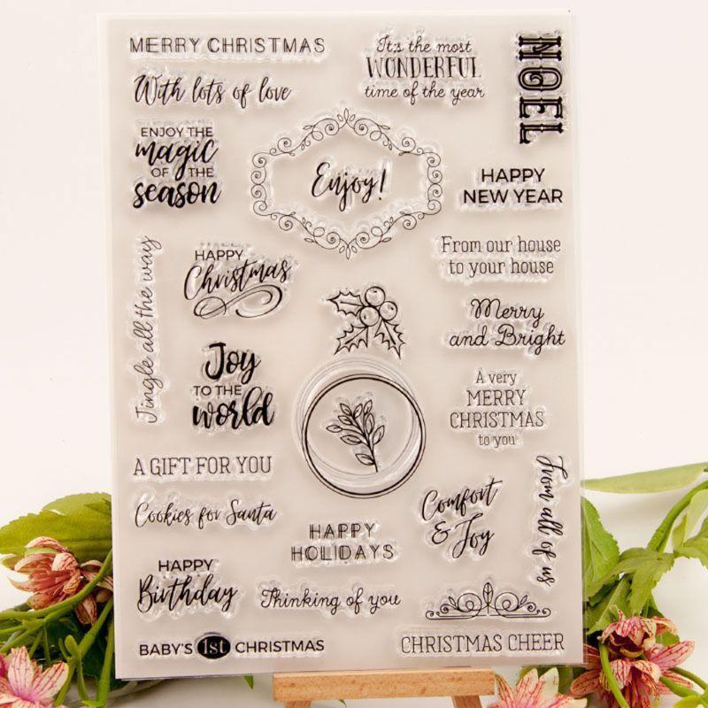 Happy Birthday Christmas Silicone Clear Seal Stamp DIY Scrapbooking Embossing