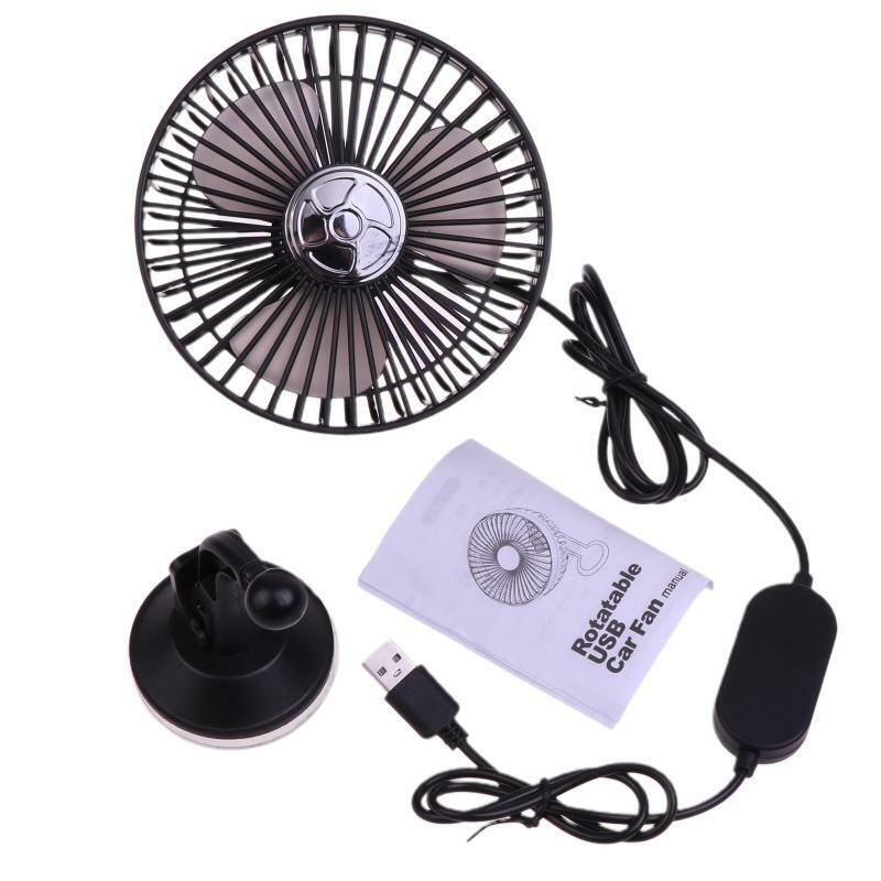 USB Car Fan with Suction Cup Dashboard Fan Car Auto Cooler for SUV RV Van Truck