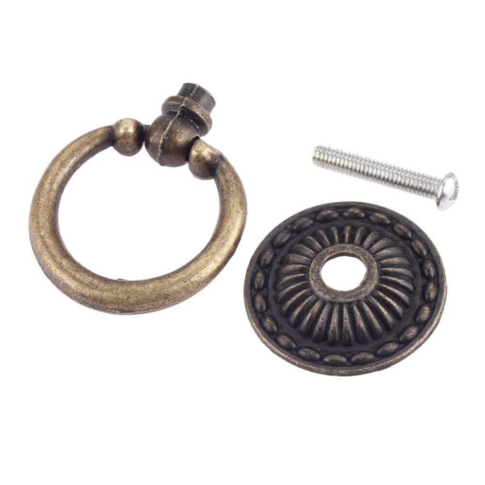 European Style Furniture Hardware Drawer Cupboard Round Ring Handle Pull Knob 1X