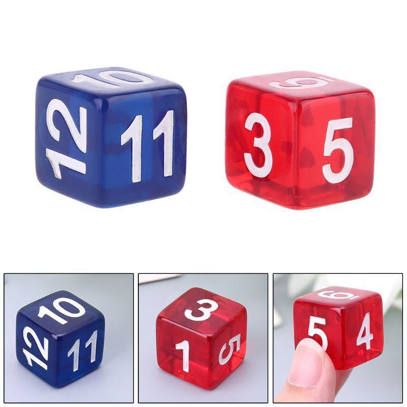 2pcs Six Sided Polyhedral Dice Beads Numbers Square Edged for Club Board Game