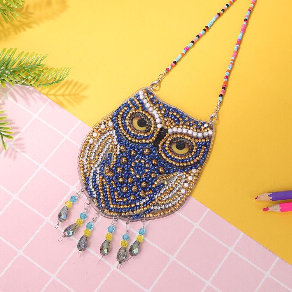 DIY Owl Pendants Acrylic Diamond Ornament Party Clothing Wedding Decor (B)