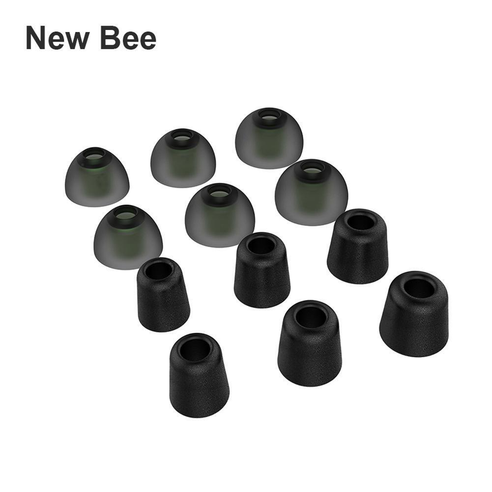 New Bee Noise Isolating Memory Foam Ear Tips Silicone Earmuffs (Black)