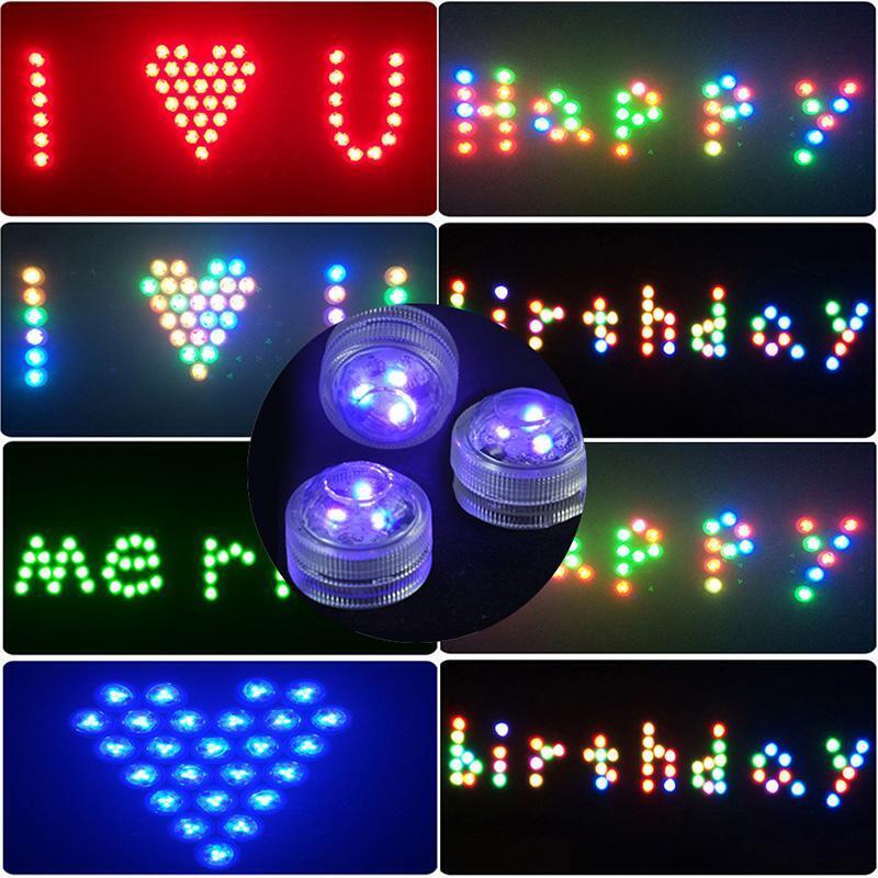 10Pcs LED Color Change Fish Floral Tank Remote Submersible Waterproof Light
