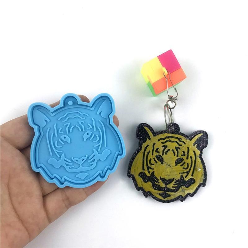 Tiger Pendant Big Earrings Silicone Mould DIY Epoxy Craft Keychain Jewelry Mold