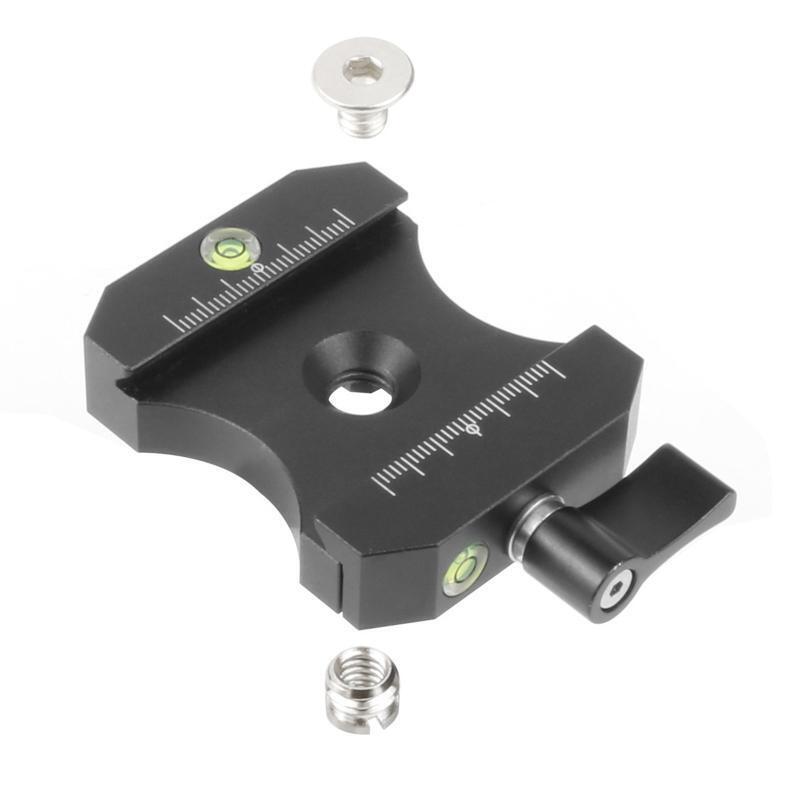 Universal Quick Release Plate Clamp Adapter 3/8 1/4 Screw Built-in Bubble Level