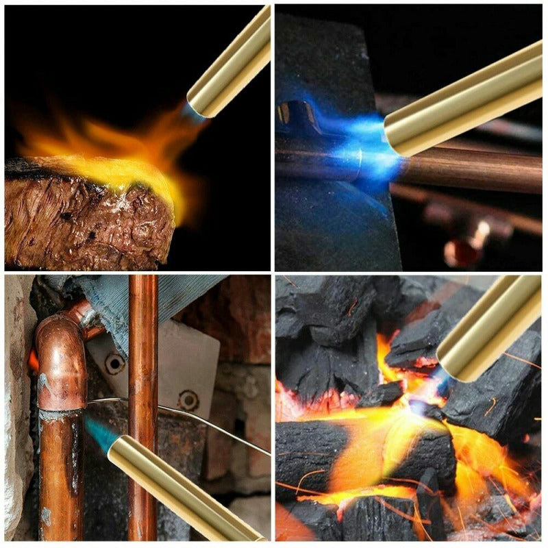 1 pcs Gas Blow Torch Twin Brazing Flame Gun Lighter Soldering Welding Iron