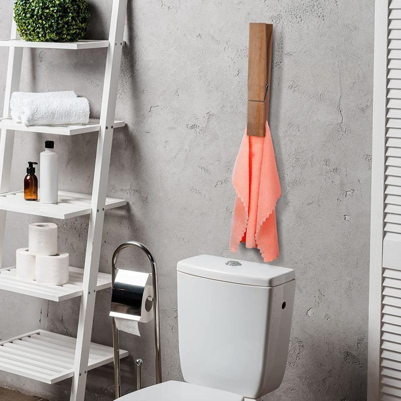 Large Wood Clothespin Bath Towel Holder Anti-run Home Supplies Clothespins