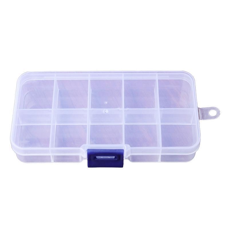 10 Grids Adjustable Plastic Storage Box Transparent Bead Rings Jewelry Display