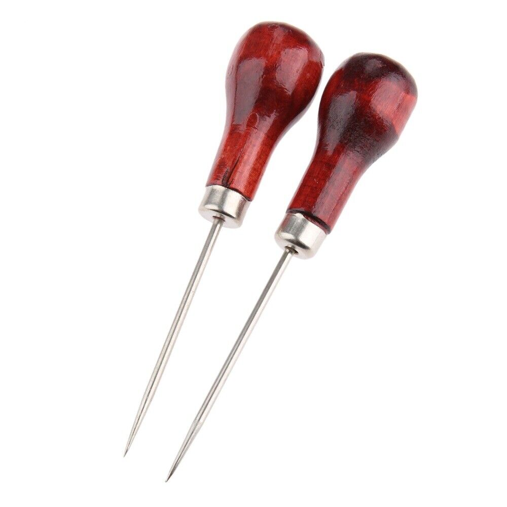 Wooden Metal Single Gourd Sewing Awls Excellent Addition for Leather Workshop