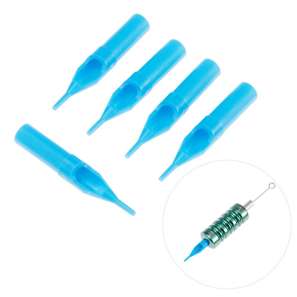 25Pcs Blue Tattoo Disposable Nozzle Needles Tips 3R-5R-7R-9R-11R Tattoo Body Art