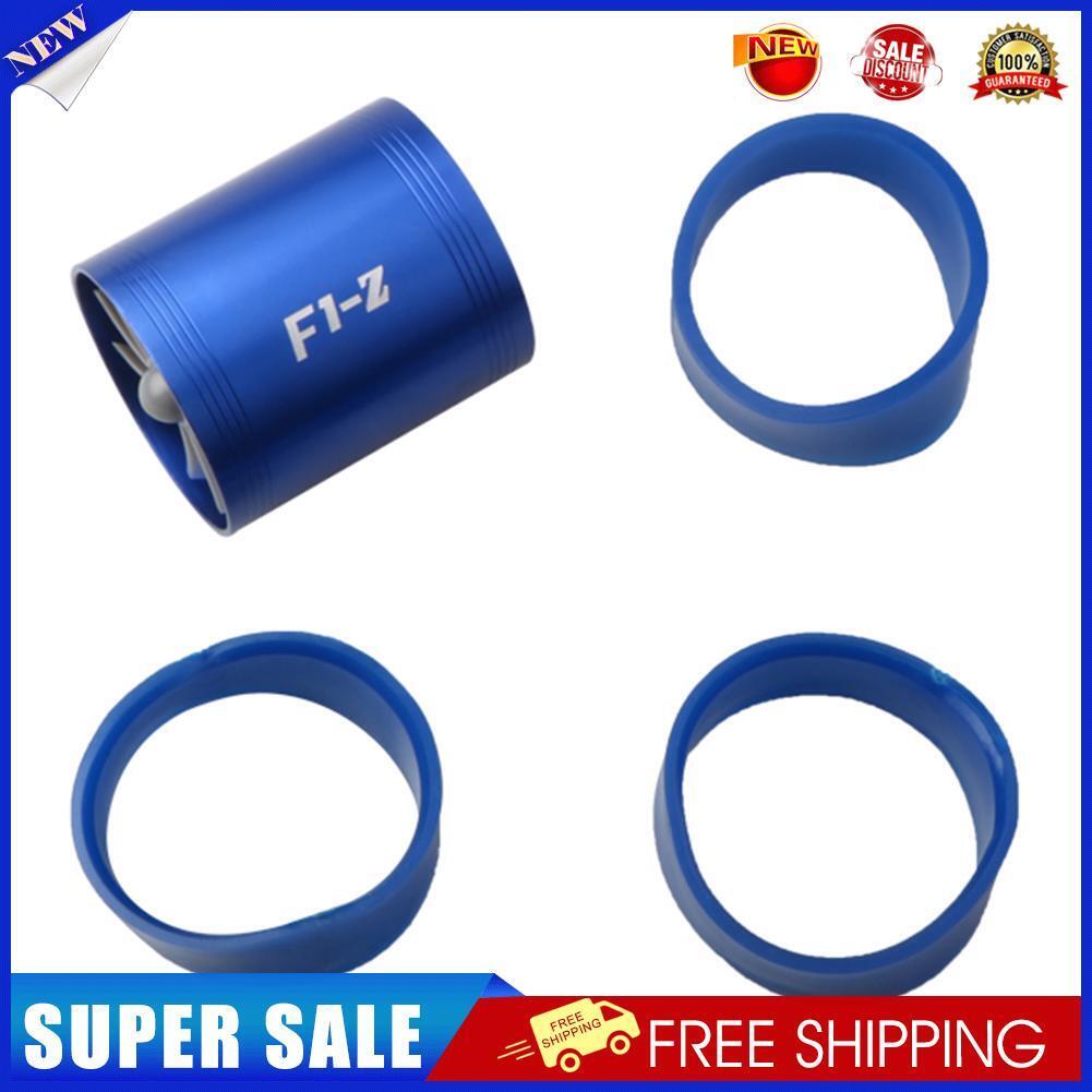 F1-Z Car Air Intake Double Turbine Refit Turbo Gas Fuel Saver Fan (Blue)
