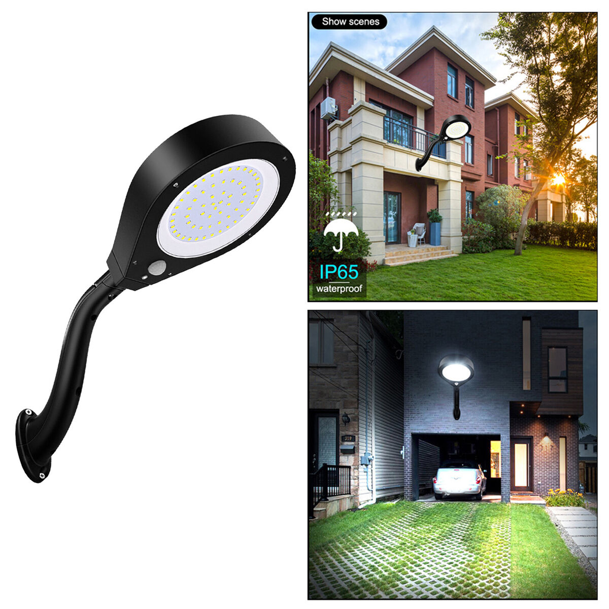 Outdoor Yard Solar Lights Lights PIR Motion Sensor Wall Lamp for Garden