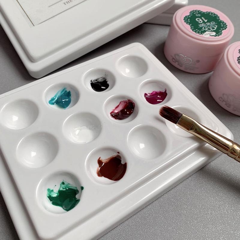 12 Grids Nail Art Palette Nail Mixing Palette Polish Color Mixing Plate Tray