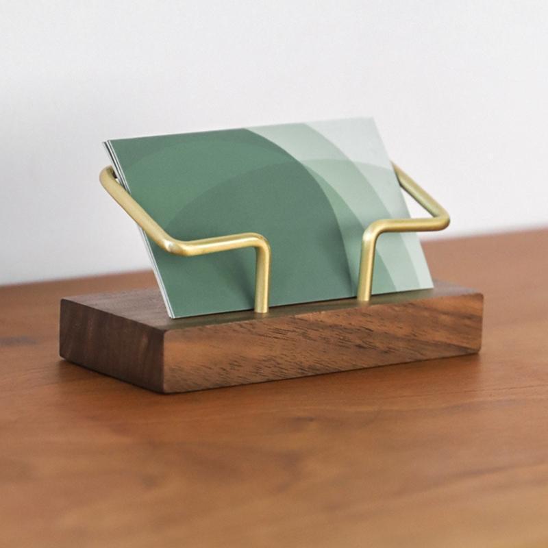 Desktop Business Card Holder Hollow-out Design  Easier Access Max 50 Sheets Card