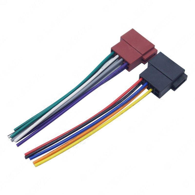2Pcs Universal Adapters Wire Harness Adapter Universal Female ISO Wiring Harness