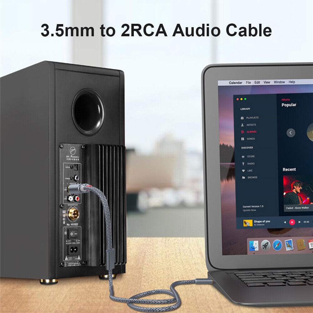 Essager RCA Aux Cable 3.5mm Jack to 2 RCA Audio Cable Y Splitter (5m)