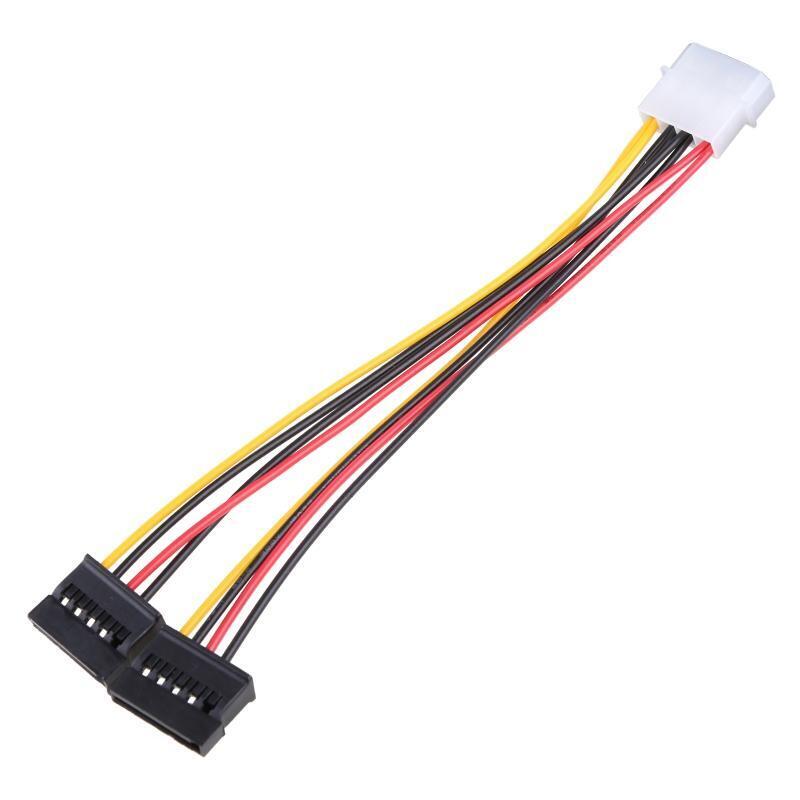 4 Pin IDE Molex to 2 Serial Sata Hard Drive Power Supply 4P Sata Extension Cable