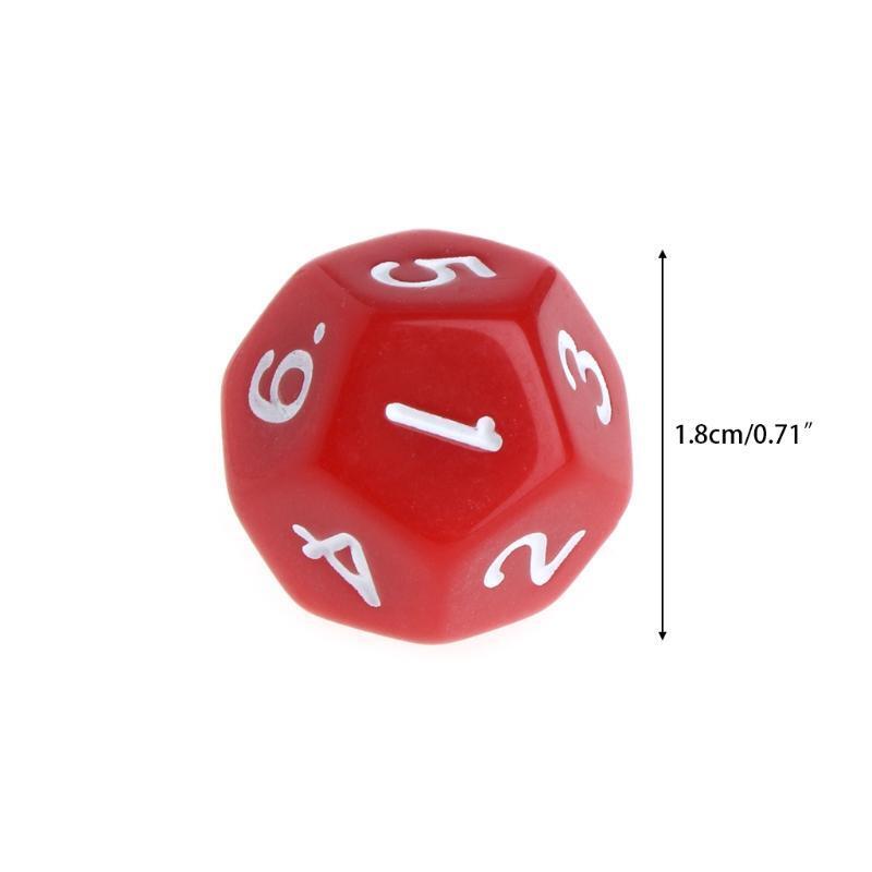 10pcs 12 Sided Acrylic Number Dice Family Party Bar Night Club Board Game